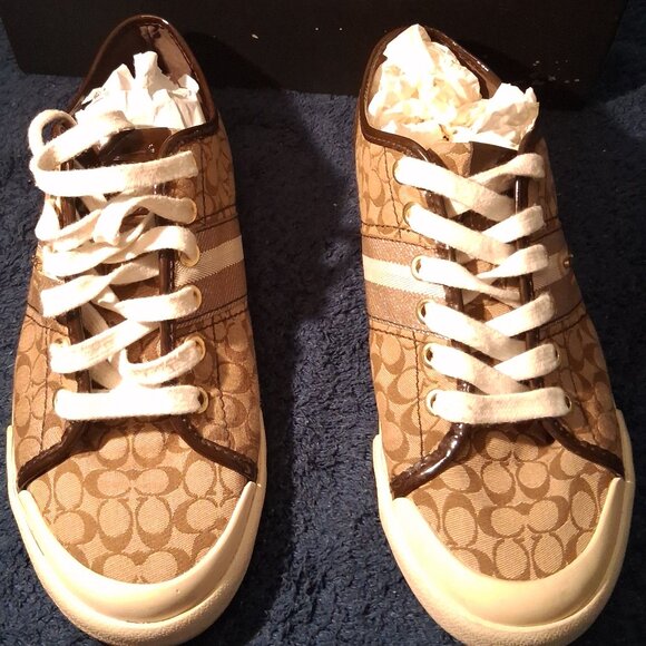 Coach Shoes - Coach Frances Signature Canvas Low-Top Sneakers Size 8B with Original Box